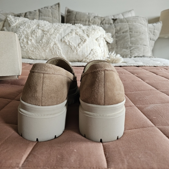 Portland Leather Co. Patina 'Zoe' Chunky Loafers Tan/fawn Suede Size 8 - Picture 7 of 10